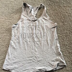 Fabletics Gray 'Love Yourself' Tank Top